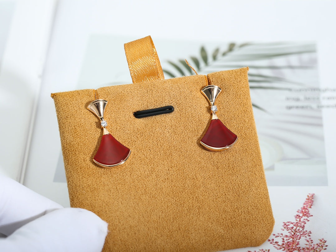 [Lumi Jewelry]DREAM Carnelian PINK GOLD EARRINGS