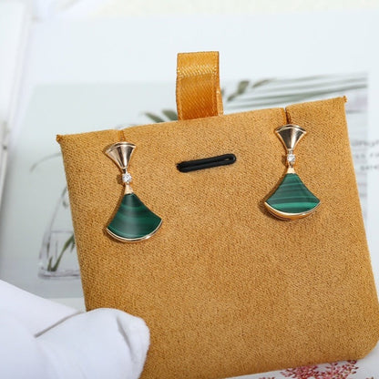 [Lumi Jewelry]DREAM MALACHITE PINK GOLD EARRINGS