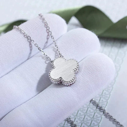 [Lumi Jewelry]CLOVER  15MM DIAMOND LASER NECKLACE SILVER