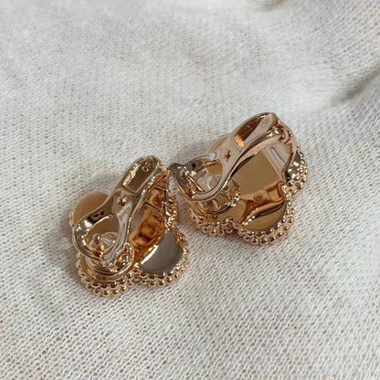 [Lumi Jewelry]CLOVER MEDIUM 1 MOTIFS CARNELIAN  DIAMOND earrings