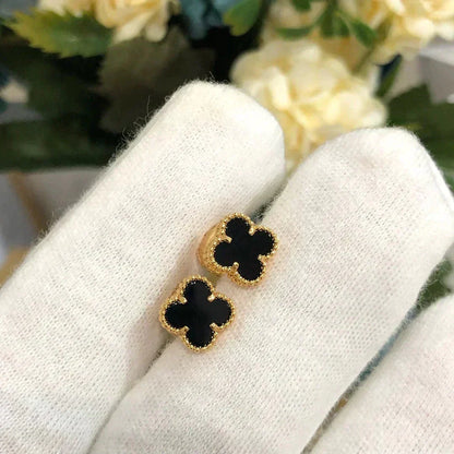 [Lumi Jewelry]CLOVER MINI 9.5MM BLACK MOP EARRINGS