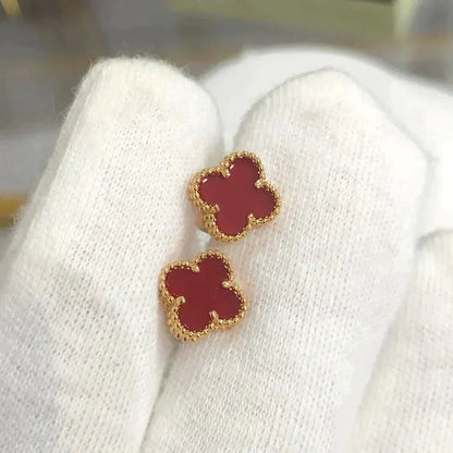 [Lumi Jewelry]CLOVER MINI 9.5MM CARNELIAN EARRINGS