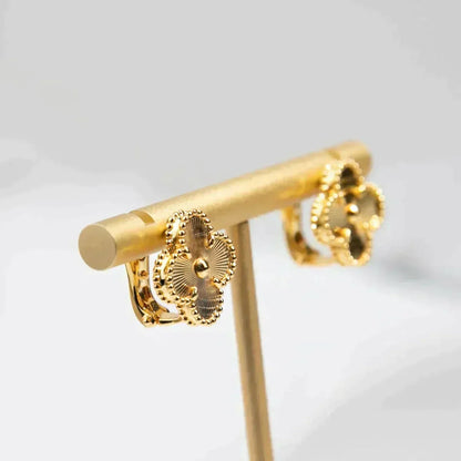 [Lumi Jewelry]CLOVER MEDIUM 1 MOTIFS LASER EARRINGS
