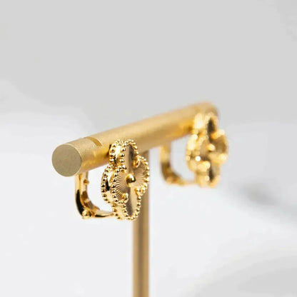 [Lumi Jewelry]CLOVER MEDIUM 1 MOTIFS LASER EARRINGS