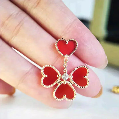 [Lumi Jewelry]SWEET CLOVER CARNELIAN EARRINGS