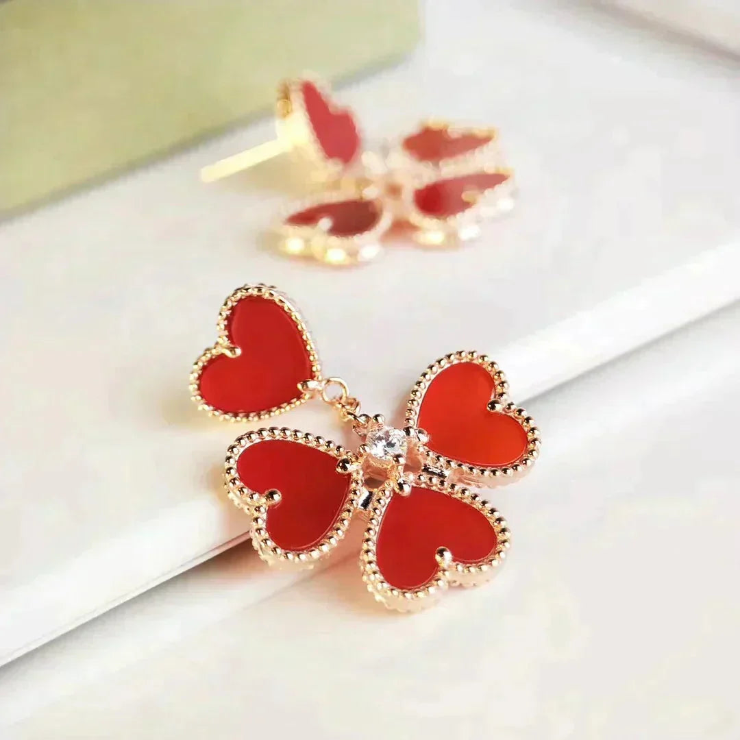 [Lumi Jewelry]SWEET CLOVER CARNELIAN EARRINGS