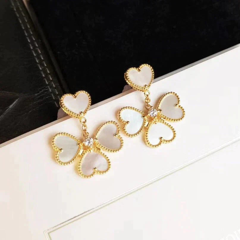[Lumi Jewelry]CLOVER SWEET WHITE MOP EARRINGS