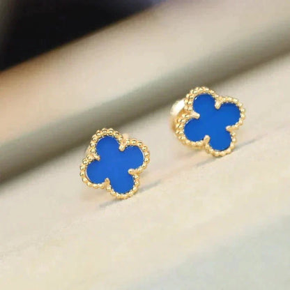 [Lumi Jewelry]CLOVER MINI 9.5MM TURQUOISE EARRINGS