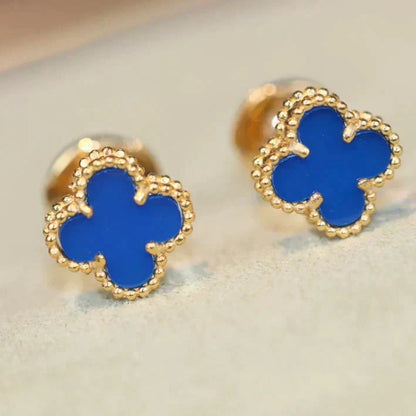 [Lumi Jewelry]CLOVER MINI 9.5MM TURQUOISE EARRINGS