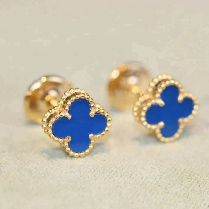 [Lumi Jewelry]CLOVER MINI 9.5MM TURQUOISE EARRINGS