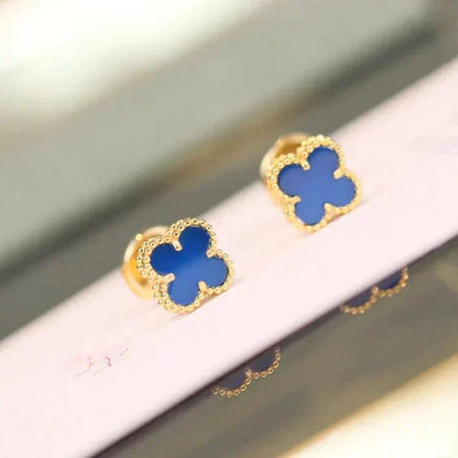 [Lumi Jewelry]CLOVER MINI 9.5MM TURQUOISE EARRINGS