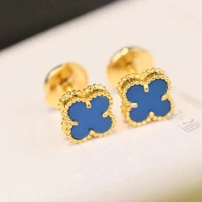 [Lumi Jewelry]CLOVER MINI 9.5MM TURQUOISE EARRINGS