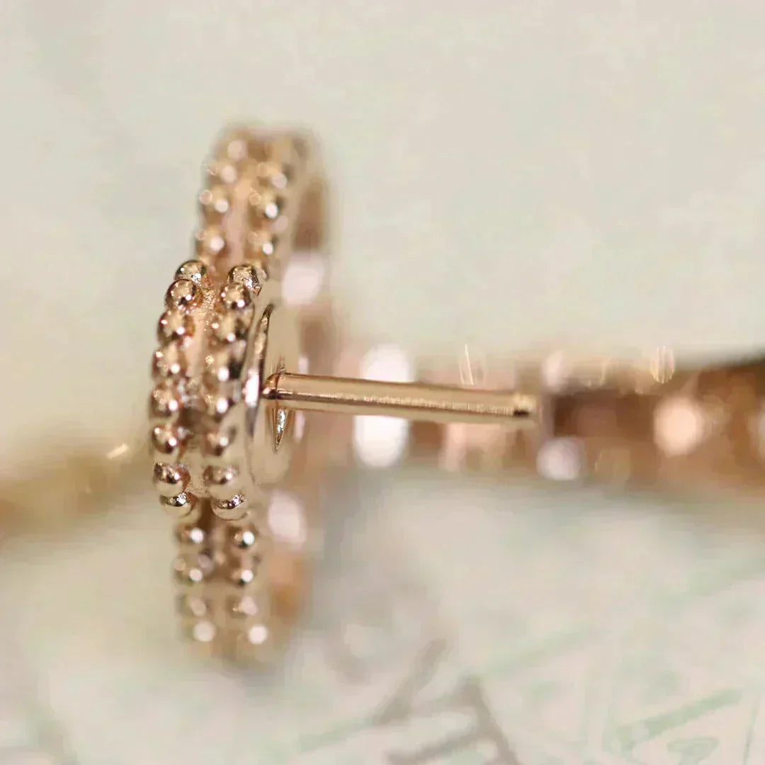 [Lumi Jewelry]CLOVER MEDIUM 1 MOTIFS FUll DIAMOND EARRINGS