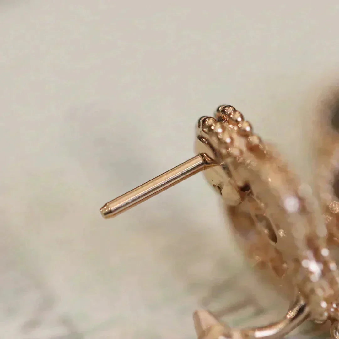 [Lumi Jewelry]CLOVER MEDIUM 1 MOTIFS FUll DIAMOND EARRINGS