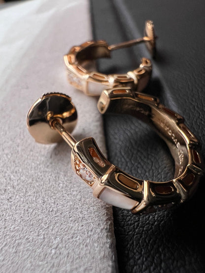 [Lumi Jewelry]SERPENTI MOP PINK GOLD EARRINGS