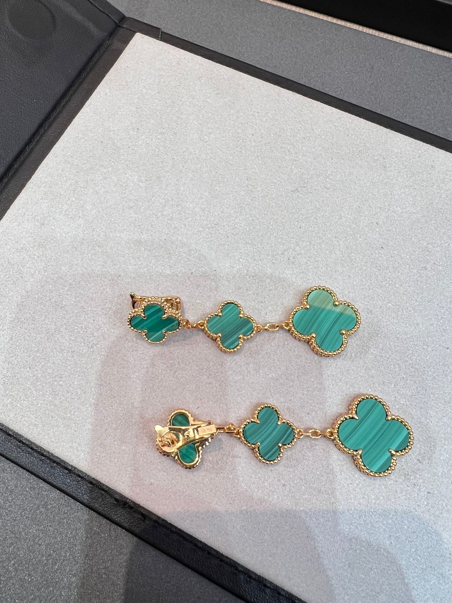 [Lumi Jewelry]CLOVER MALACHITE 3 MOTIFS GOLD