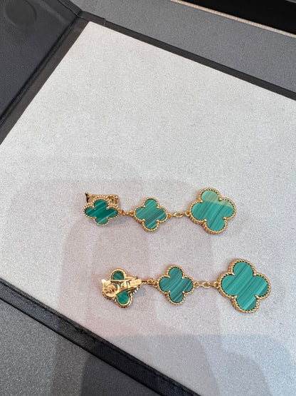 [Lumi Jewelry]CLOVER MALACHITE 3 MOTIFS GOLD