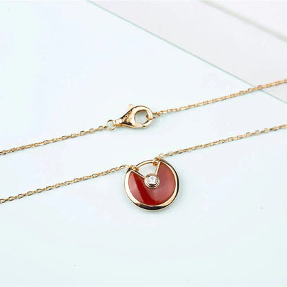 [Lumi Jewelry]AMULETTE GOLD CARNELIAN ONYX NECKLACE