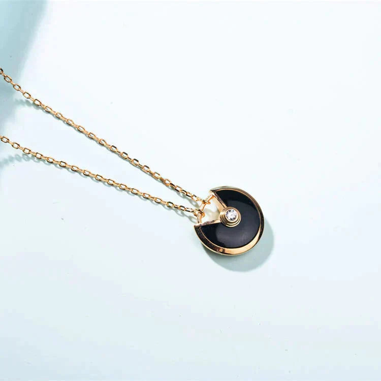 [Lumi Jewelry]AMULETTE GOLD CARNELIAN ONYX NECKLACE