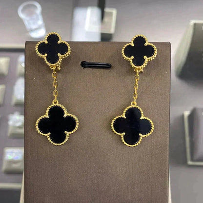 [Lumi Jewelry]CLOVER 2 MOTIFS  EARRINGS (MULTIPLE CHOICESC