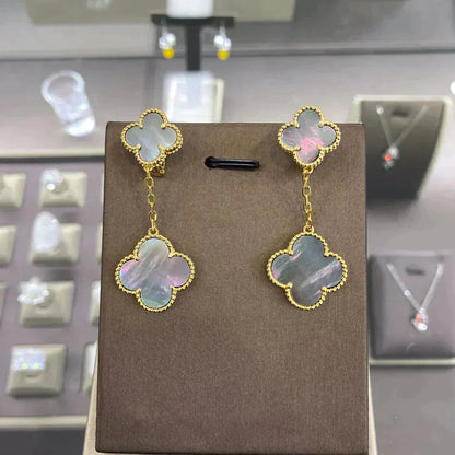 [Lumi Jewelry]CLOVER 2 MOTIFS  EARRINGS (MULTIPLE CHOICESC
