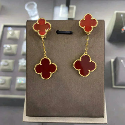 [Lumi Jewelry]CLOVER 2 MOTIFS  EARRINGS (MULTIPLE CHOICESC