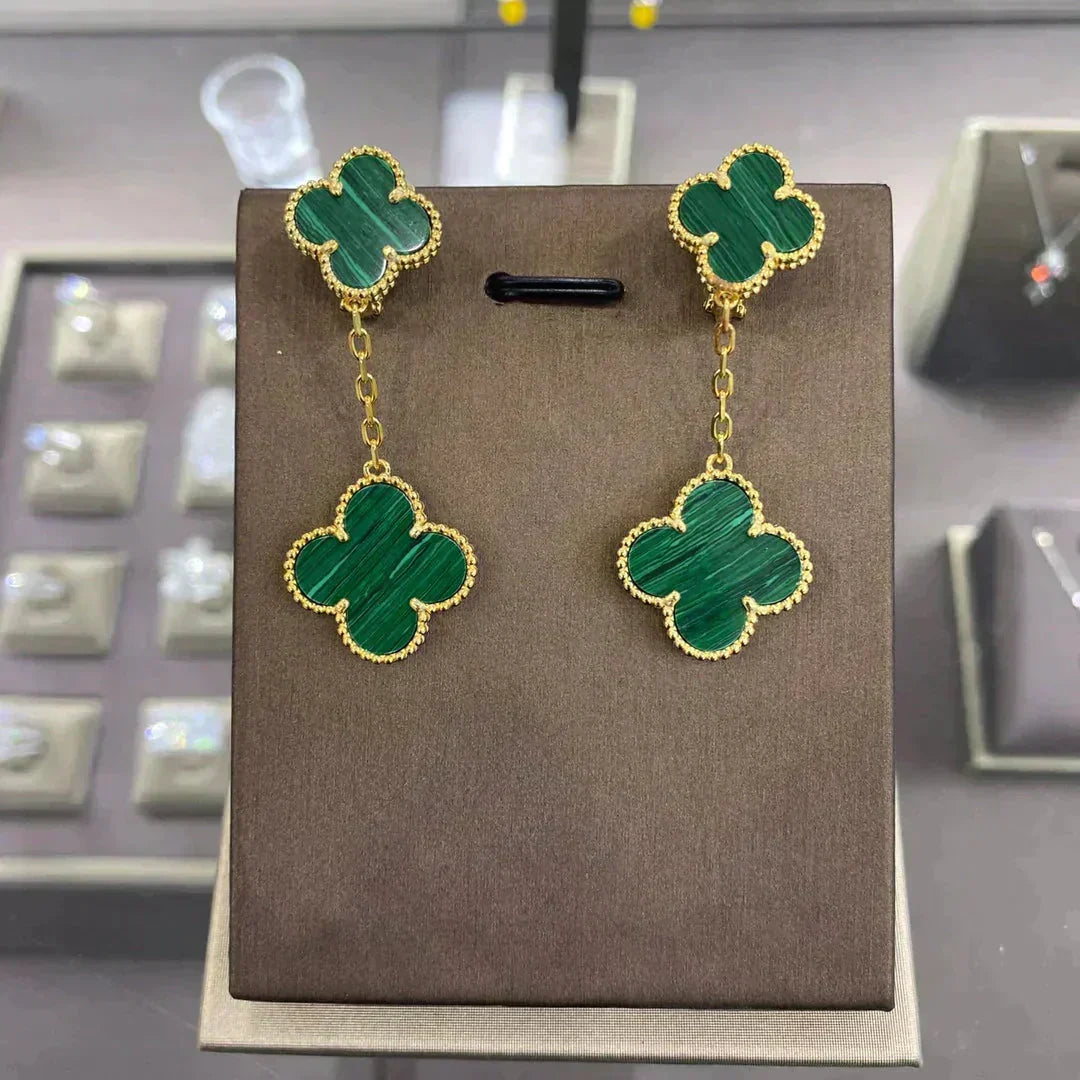 [Lumi Jewelry]CLOVER 2 MOTIFS  EARRINGS (MULTIPLE CHOICESC