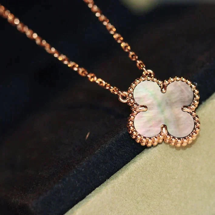 [Lumi Jewelry]CLOVER 15MM  GRAY MOTHER OF PEARL NECKLACE
