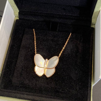 [Lumi Jewelry]BUTTERFLY GOLD MOP DIAMOND NECKLACE