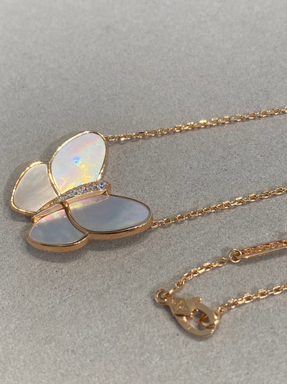 [Lumi Jewelry]BUTTERFLY GOLD MOP DIAMOND NECKLACE