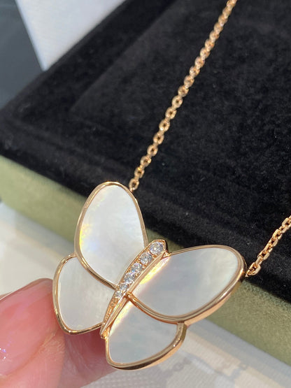 [Lumi Jewelry]BUTTERFLY GOLD MOP DIAMOND NECKLACE