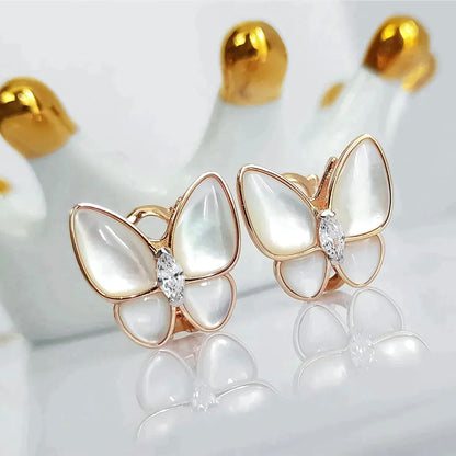 [Lumi Jewelry]BUTTERFLY MOP DIAMOND EARRINGS