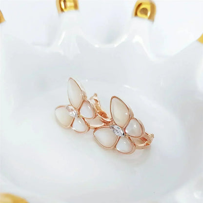 [Lumi Jewelry]BUTTERFLY MOP DIAMOND EARRINGS
