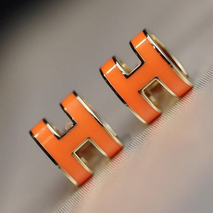 [Lumi Jewelry]MINI POP H EARRINGS ORANGE