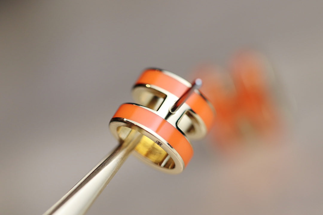 [Lumi Jewelry]MINI POP H EARRINGS ORANGE