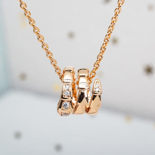 [Lumi Jewelry]SERPENTI PINK GOLD NECKLACE DIAMOND