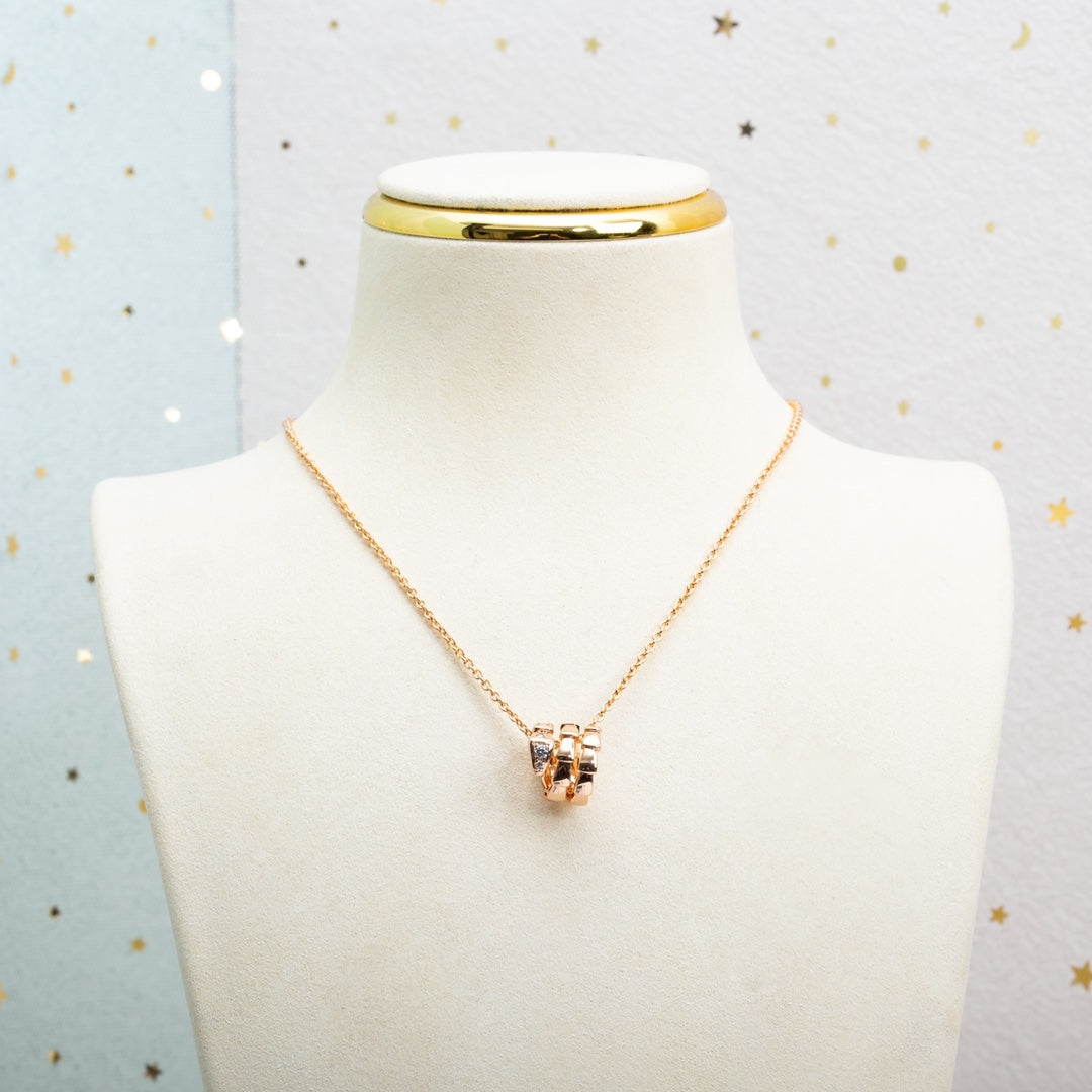 [Lumi Jewelry]SERPENTI PINK GOLD NECKLACE DIAMOND