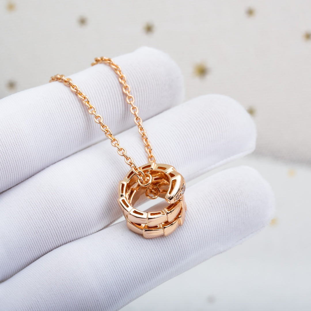 [Lumi Jewelry]SERPENTI PINK GOLD NECKLACE DIAMOND