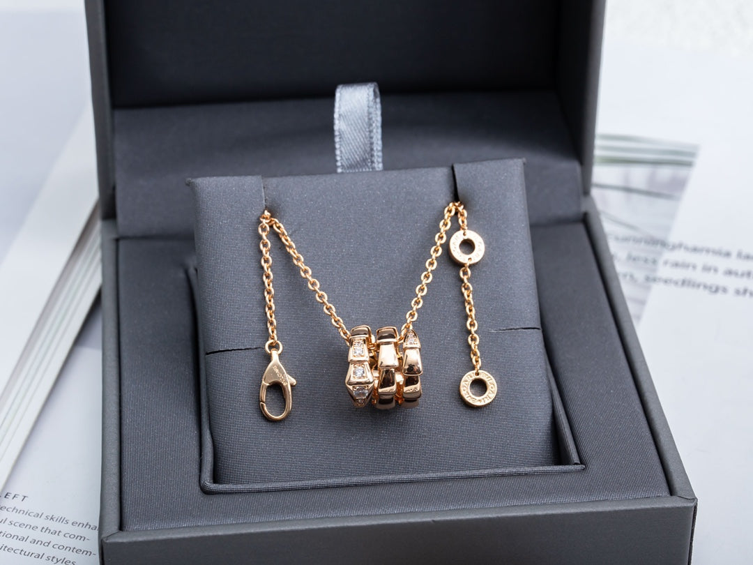 [Lumi Jewelry]SERPENTI PINK GOLD NECKLACE DIAMOND
