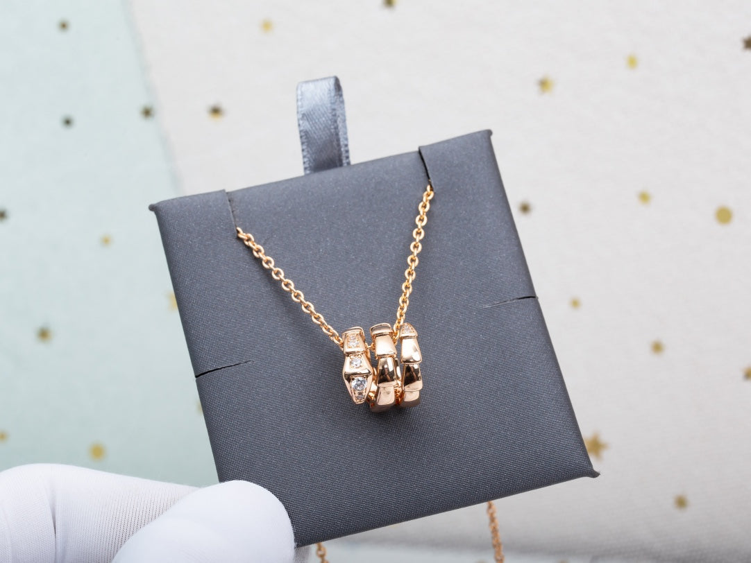 [Lumi Jewelry]SERPENTI PINK GOLD NECKLACE DIAMOND