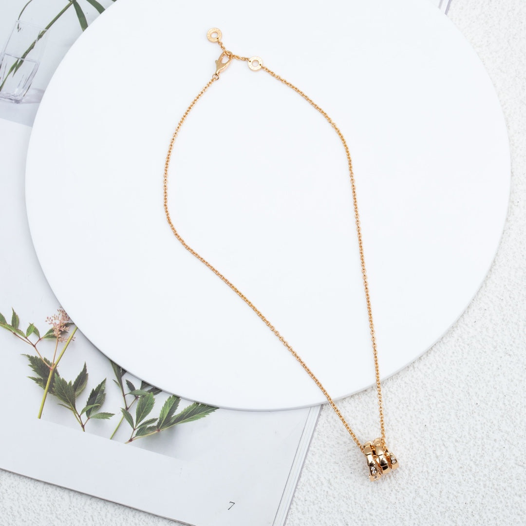[Lumi Jewelry]SERPENTI PINK GOLD NECKLACE DIAMOND