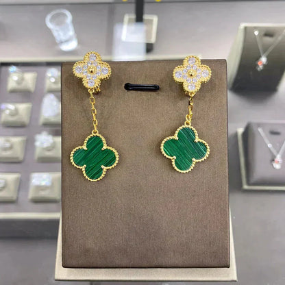 [Lumi Jewelry]CLOVER  2 MOTIFS  DIAMOND  EARRINGS (MULTIPLE CHOICESç´