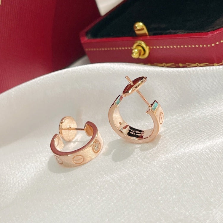 [Lumi Jewelry]LOVE EARRINGS 5.7MM 2 DIAMONDS