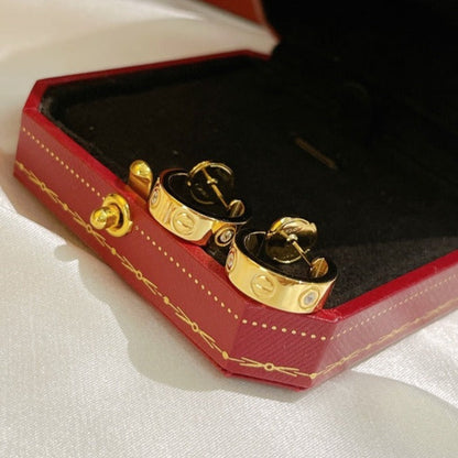 [Lumi Jewelry]LOVE EARRINGS 5.7MM 2 DIAMONDS