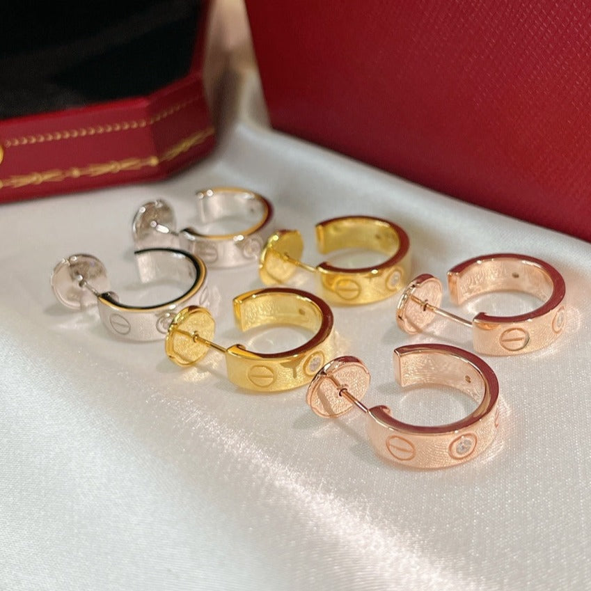 [Lumi Jewelry]LOVE EARRINGS 5.7MM 2 DIAMONDS
