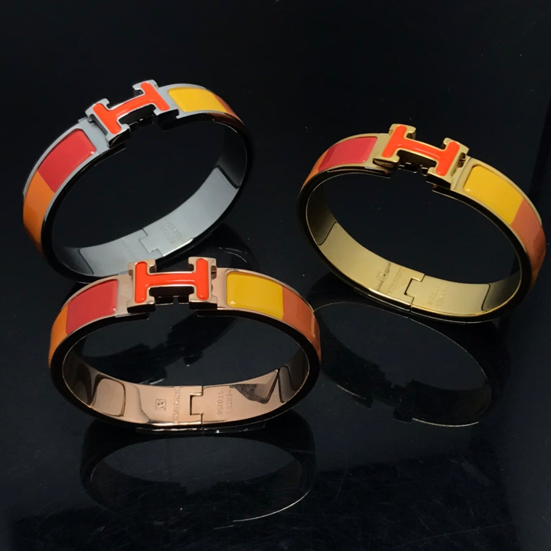 [Lumi Jewelry]H BRACELET ORANGE RAINBOW CERAMIC