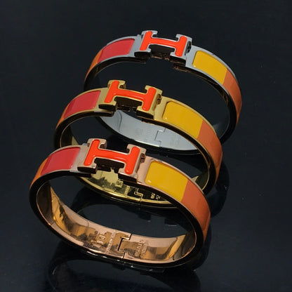 [Lumi Jewelry]H BRACELET ORANGE RAINBOW CERAMIC