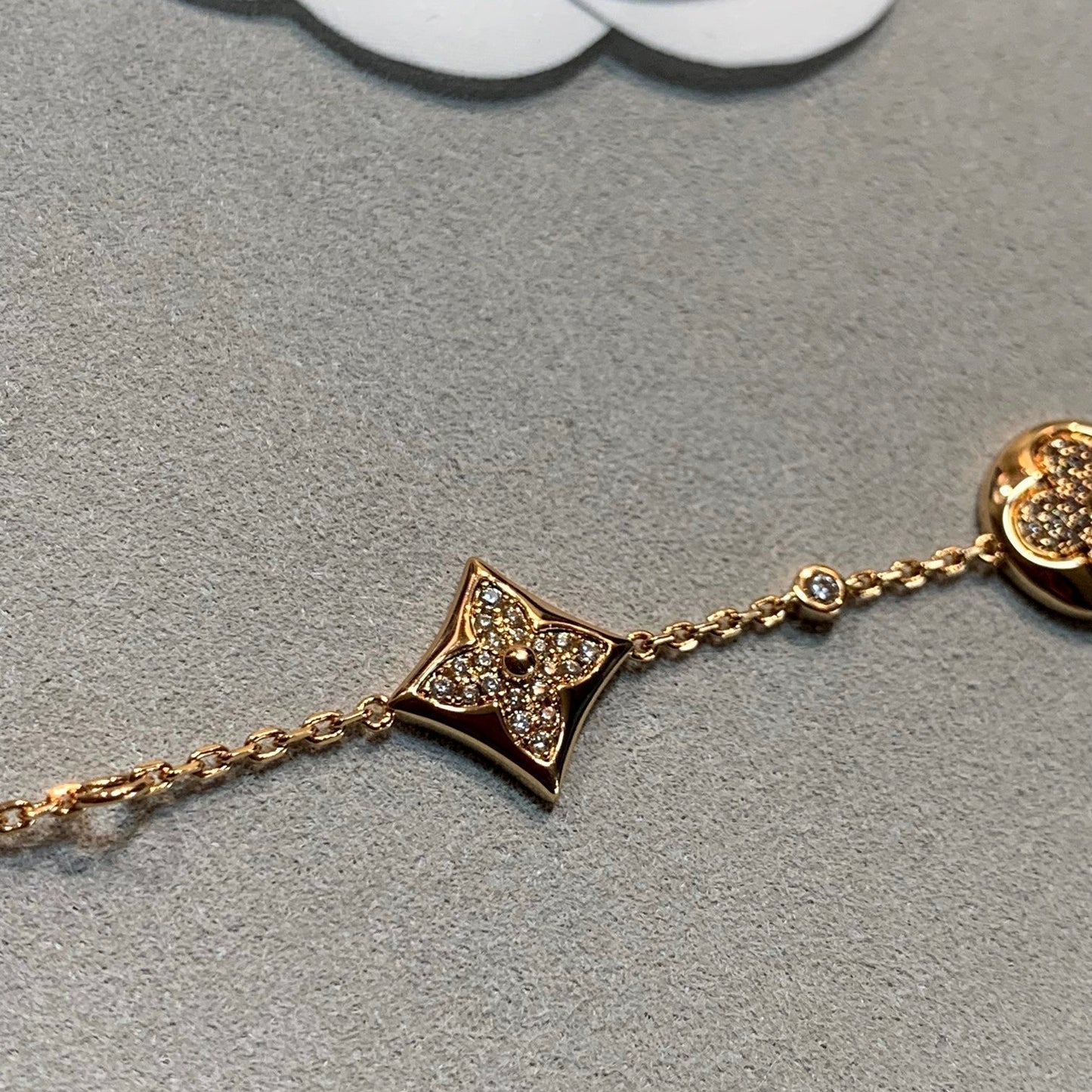 [Lumi Jewelry]STAR AND SUN 4 MOTIFS GOLD DIAMONDS BRACELET