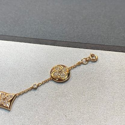 [Lumi Jewelry]STAR AND SUN 4 MOTIFS GOLD DIAMONDS BRACELET