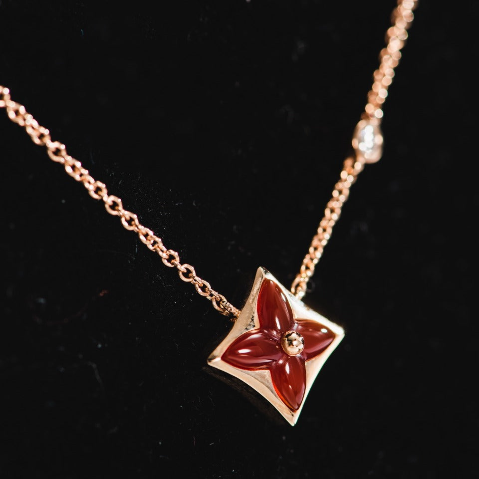 [Lumi Jewelry]STAR NECKLACE PINK GOLD 1 DIAMOND